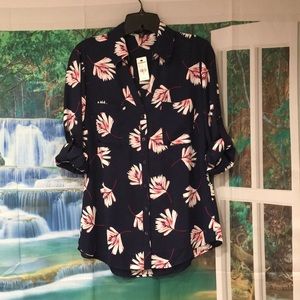 Blue Cordelia Floral Satin Portofino